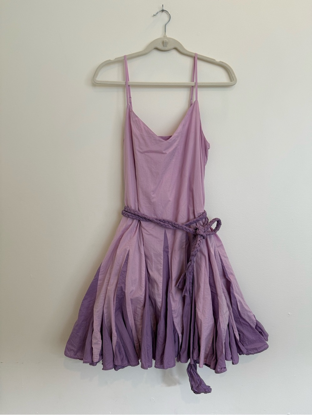 RHODE Lavender flutter Spaghetti-Strap Mini Dress